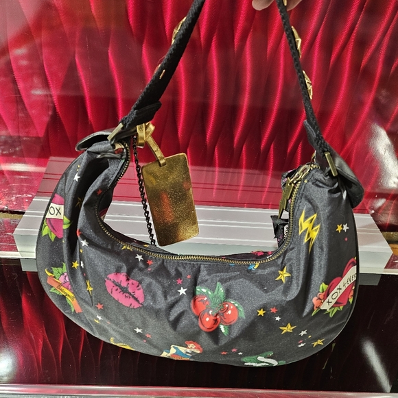 NWOT Betseyville Betsey Johnson Black & Gold Traditional Tattoo Vintage Purse - Picture 5 of 11